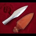 Ubr Custom Handmade High Carbon Steel Hunting Spear Head With Leather Sheath