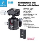 Artcise 36mm Camera Tripod Ball Head All Metal Cnc Low Profile Tripod Head
