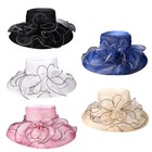 Women Kentucky Derby Hat Tea Party Bridal Dress Wedding Church Flowers Sun Hats
