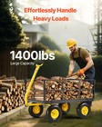 Steel Garden Cart 1400lb Capacity Heavy Duty Yard Wagon Utility Cart 13in Tires
