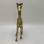 Vintage Mcm Solid Brass Giraffe Figurine 5    X 2 5    Tall