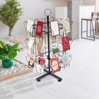 Black Greeting Card Rack Spins 24 Pocket Retail Display 5  X 7 Cards Sign Holder