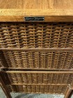 Antique Heywood Wakefield Expandable Wicker Sewing Stand
