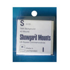 Showgard 31x31mm Stamp Mounts - Pre-cut Square Black Background 22-pack