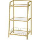 3 Tier Bathroom Storage Shelf Glass Organizer Freestanding Shower Caddy Rack New