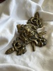 Antique Brass Bronze Furniture Mount Female Face Rococo French Figural Applique