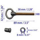 Hajxzh 2 Pcs Swivel Mirror Mounting Bolt M8 Antique Brass M8 58  Bronze