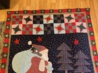 Hand Crafted Quilted Christmas Wall Hanging 60  X 47  Christmas Decor Vtg