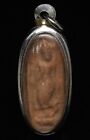 Siam Antique 700 Yrs  Phra Thai Amulet Old Sacred Baked Clay Buddha Pendant Rare