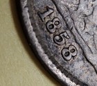 1858 Over Inverted Date Seated Liberty Half Dime Us Rare Silver Coin 