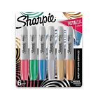 Sharpie Permanent Markers Chisel Tip Assorted Metallic 6 pack  2089634 