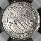 1824-ng Ngc Au 58 Central American Rep 1 Real Guatemala Silver Coin  23091001c 