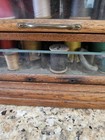 Early A h  Rice   Co Spool Cabinet 4 Drawer Wood Oak   Glass 19 w X 12 h X 18 d