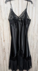 Vintage Victoria   s Secret Gold Label Black Lace Bow Slip Maxi Nightgown Large