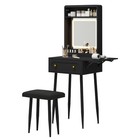 Small Vanity Desk With Mirror Lights Chair Drawers Sliding Door Bedroom