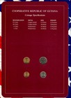 Coin Sets Of All Nations Guyana W card Unc 25  10  5 Cents 1985 1 Cent 1982 