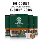 Starbucks Pike Place K-cups  Medium Roast  96 Pods  4 Boxes 