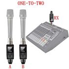 Uhf Wireless Mic System 1-to-2 Xlr Transmitter   Receiver Rechargeable For Audio
