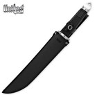 17  Honshu Tanto Knife And Leather Sheath - Stainless Steel Blade  Tpr Handle