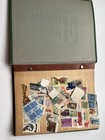 The Stamp Collector s Stock Book With Vintage Stamps  Hardcover  With Slip Pages