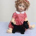 Antique Steiff Dog Scotty 1950s W Collar Ff Button Chest Tag And Bell Mohair F  r