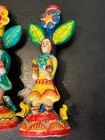 Alfonso Castillo Style Tree Of Life Folk Art Pottery Clay Candle Sticks Mexico
