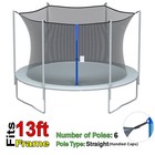 13ft 6 Poles Round Replacement Bounce Trampoline Safety Enclosure Net W zipper