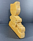 Hand Carved Wood Cat Puzzle Figurine Folk Country Rustic Art Stand Up