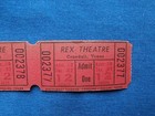 Vintage Rex Theatre 12 Cent Tickets  strip Of 4  Drive-in Movie cinema - Texas