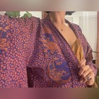 Celestial Summer Nights Silk Haori Kimono Overcoat Neon Art Nouveau Moon