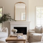 G-leaf Vintage Baroque Mirror 24x42arched Mantel Victorian Antique Farmhouse