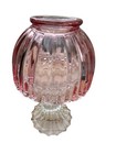 L e  Smith Glass Co Pink Fairy Lamp Pedestal Royal Mcm Candlelamp