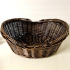 Wald Imports Large Dark Brown Willow Wicker Basket Handles Farmhouse Decor