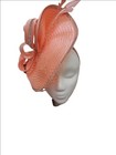 Peach Kentucky Derby Fascinator Hat W  Rhinestones   Netting     Wedding Tea Party