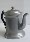 Pewter Wilton Armetale Coffee Pot Teapot Hinged Lid Black Handle Vintage 8  Tall