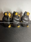 Set Of 3 Tommy Bahama Wood Sculpted 8  See  Hear   Speak No Evil Monkeys     