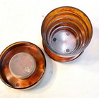 Travel Collapsable Cup With Pill Holder Ladies Folding Top Gold Floral  60   s