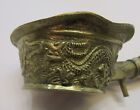 Chinese Hot Coal Heated Silk Iron Hand Tooled Brass Handle Dragons On Bowl China
