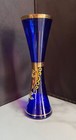 Cobalt Blue Bohemian 8  Vintage Glass Vase