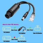 2 Pack Active 48v To 12v Waterproof Poe Splitter Ieee 802 3af at 10 100mbps