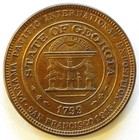 1915 Ppie Georgia State Fund Dollar  gold Plated hk-405 very Rare  Beautiful