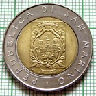 San Marino 1988 500 Lire  Fortifications Series     Second Tower Bi-metallic Unc