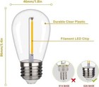 Waterproof S14 Led Light Bulbs Outdoor String Lights Replacement E26 Base 15pack