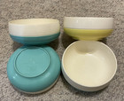 Vintage 1960 s Vacron Bopp-decker Plastics Vacuum Bowls Set Of 3 Aqua   1 Yellow
