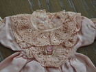 Pink Silk   Lace Dress For Antique French   German Bisque Doll Of 9  Handmade