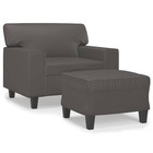 Sofa Chair Accent Single Sofa Armchair With Footstool Faux Leather Vidaxl