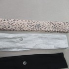 Lululemon Headband Lot 5 Pack Reversible Pink Leopard Black Striped Blue Pink