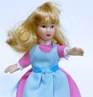 Dollhouse Miniature Porcelain Girl Doll With Blonde Hair 1  12 Scale