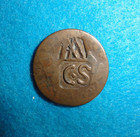 1790 s French 5-centimes Coin  Counterstamped   c s  And  ww   West Indies   