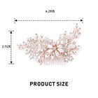Crystal Bridal Hair Comb Rose Gold Rhinestones Hairpiece Flower Wedding Clips   